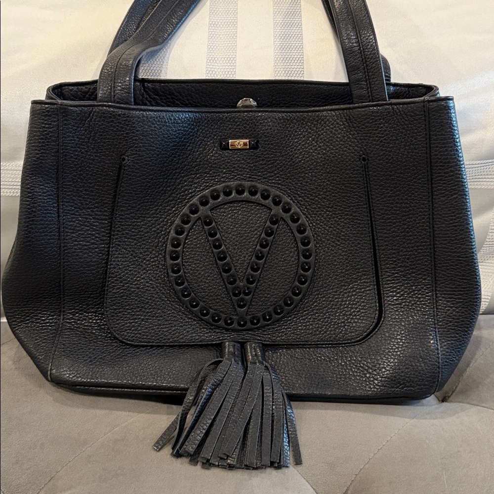 Valentino Black Studded Leather Tote